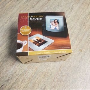 NIB Sarah Peyton glass photo coasters